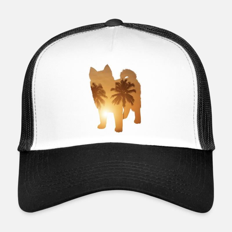 Plage d’été - Pomsky - Casquette trucker  - blanc/noir