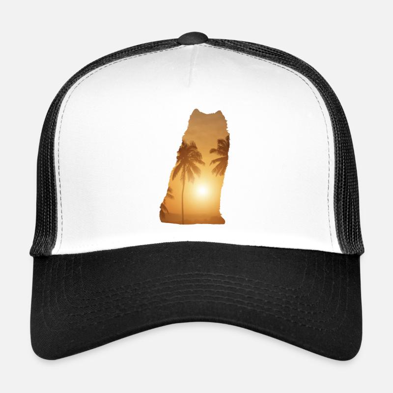 Sommerstrand - Samoyed - Trucker Cap - Weiß/Schwarz