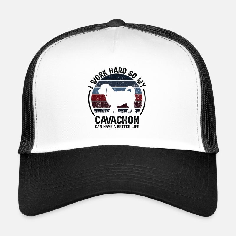 Work Hard - Retro Cavachon Trucker Cap