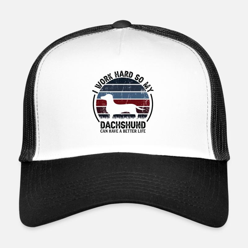 Arbeiten Sie Hart - Retro Dachshund Trucker Cap