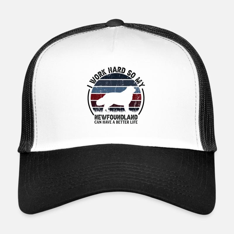 Travailler dur - Retro Newfoundland Casquette trucker 