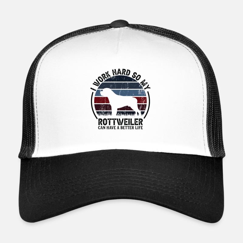 Hard Work - Retro Rottweiler Trucker Cap