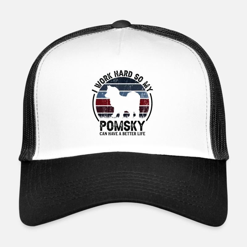 Travaillez dur - Retro Pomsky Casquette trucker 