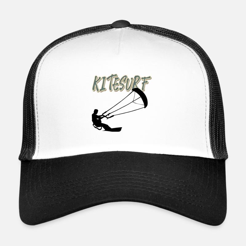 Kitesurf Kitesurfer Kitesurf Kiteboard - Casquette trucker  - blanc/noir
