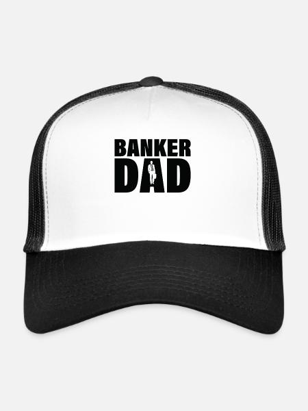Emploi - Banker Papa - Casquette trucker  - blanc/noir - Devant