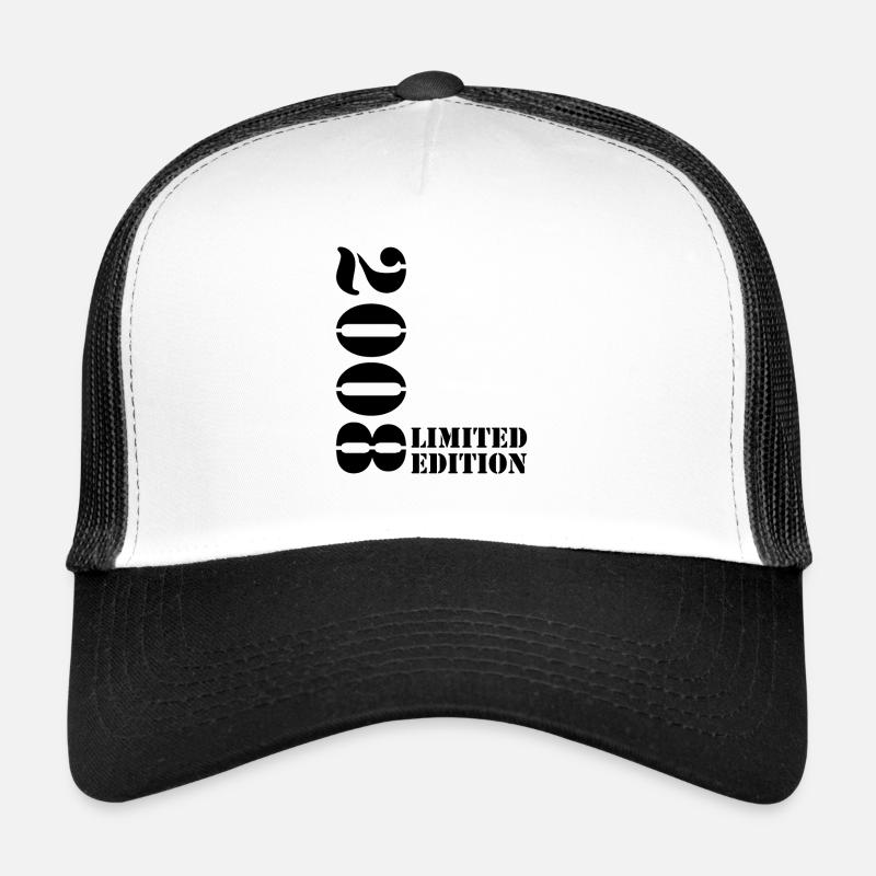 2008 Limited Edition Geburtstag Geschenk Frau Mann - Trucker Cap - Weiß/Schwarz