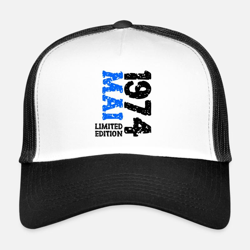 1974 Mai Limited Edition Geburtstag Geschenk - Trucker Cap - Weiß/Schwarz