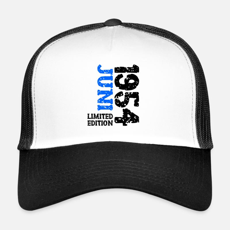 1954 Juni Limited Edition Geburtstag Geschenk - Trucker Cap - Weiß/Schwarz