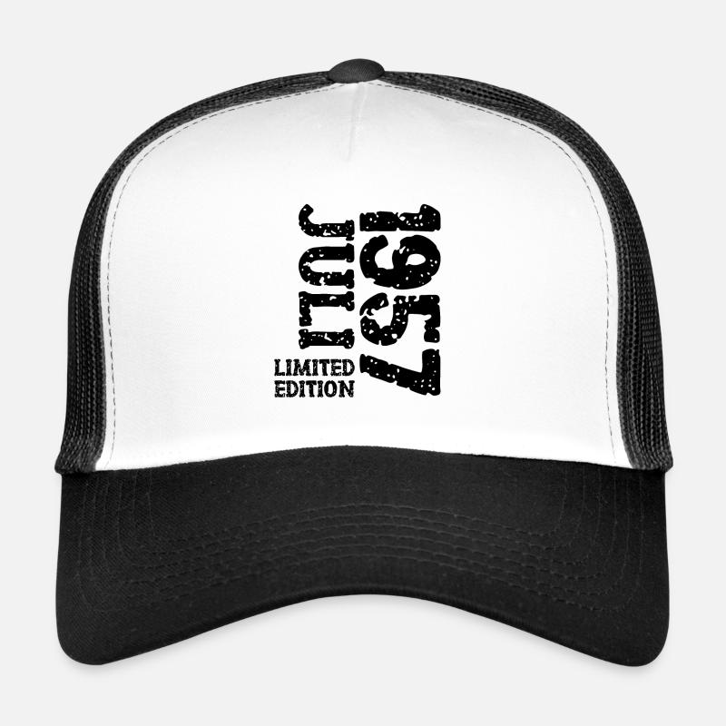 1957 Juli Limited Edition Geburtstag Geschenk - Trucker Cap - Weiß/Schwarz