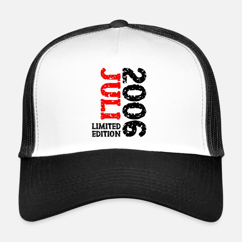 2006 Juli Limited Edition Geburtstag Geschenk - Trucker Cap - Weiß/Schwarz