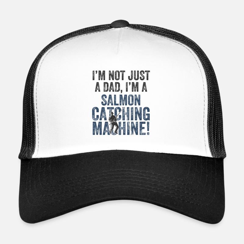 Daddy Catches - Pêche au saumon - Casquette trucker  - blanc/noir