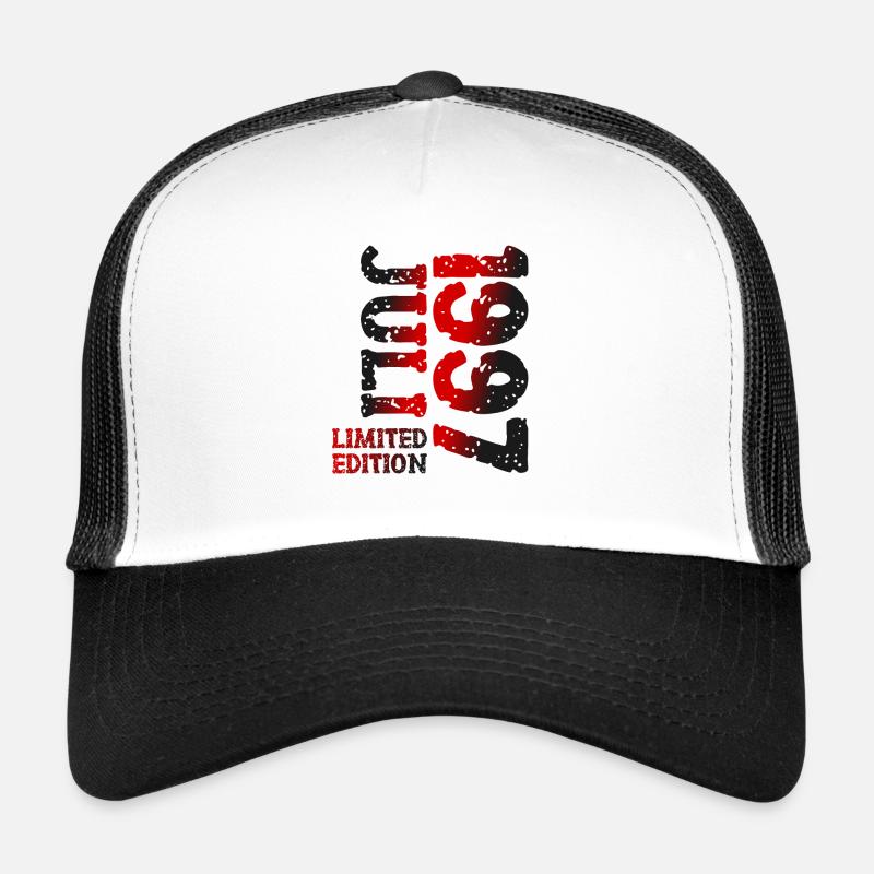 1997 Juli Limited Edition Geburtstag Geschenk - Trucker Cap - Weiß/Schwarz