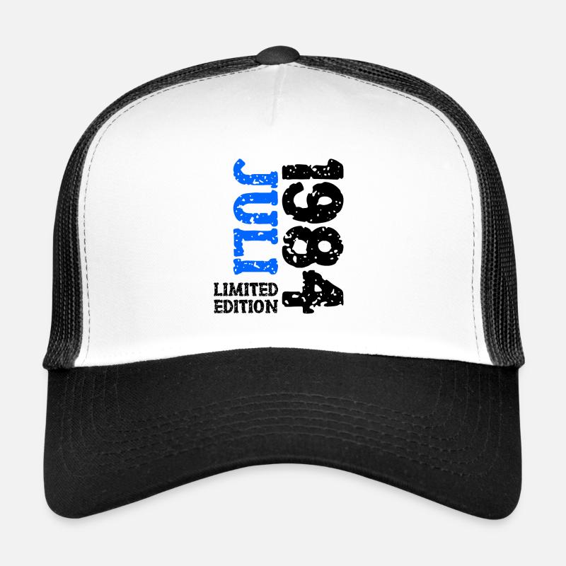 1984 Juli Limited Edition Geburtstag Geschenk - Trucker Cap - Weiß/Schwarz