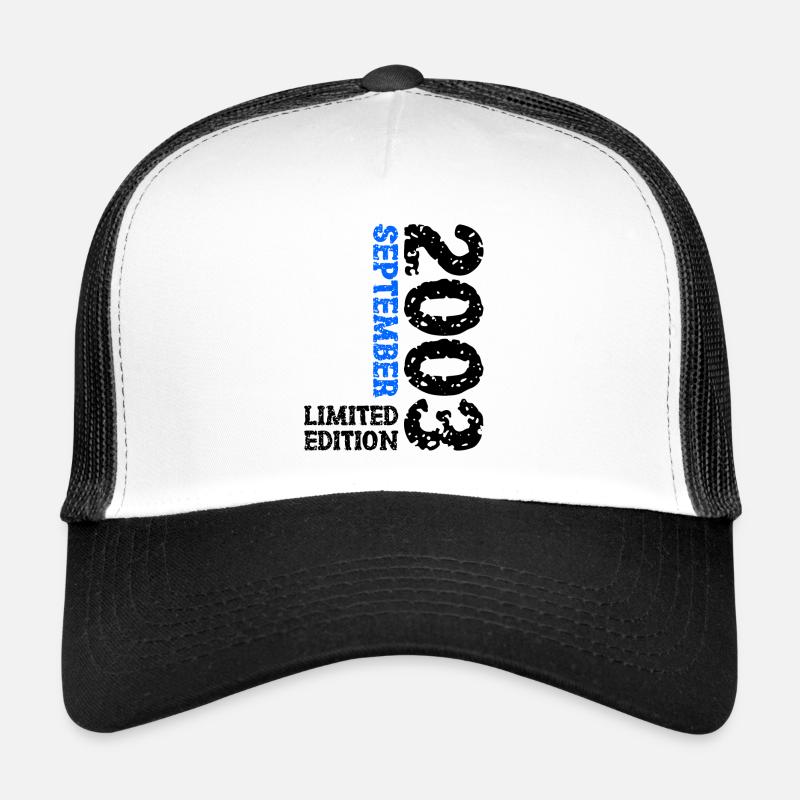 2003 September Limited Edition 20. Geburtstag Deko - Trucker Cap - Weiß/Schwarz