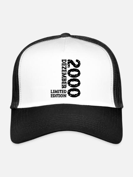 2000 décembre édition limitée 23e anniversaire décoration - Casquette trucker  - blanc/noir - Devant