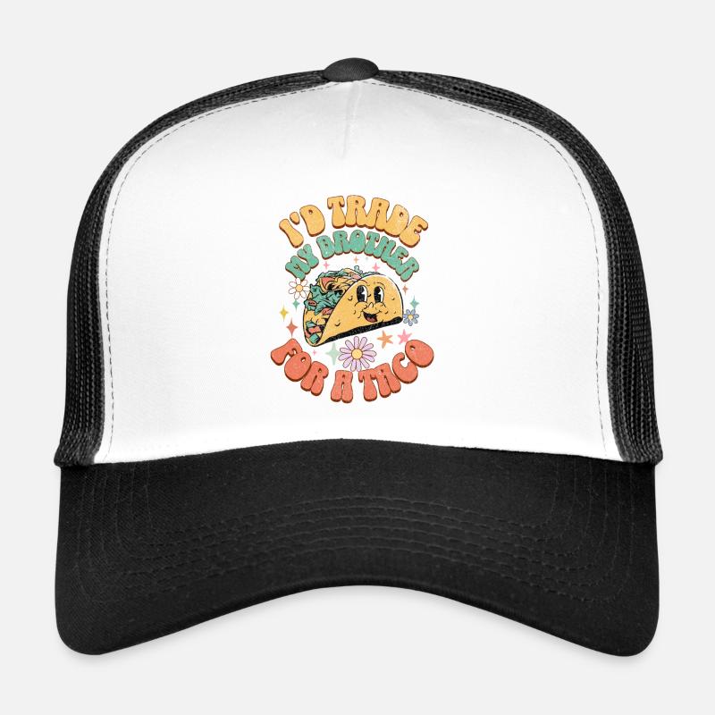 Taco Tacos Mexikanisch Essen - Trucker Cap - Weiß/Schwarz