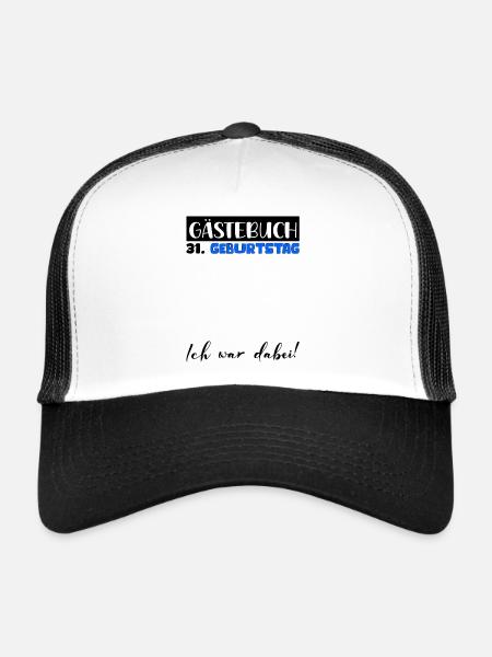 31 Cadeau D’anniversaire Homme Décoration Hommes Livre d’Or - Casquette trucker  - blanc/noir - Devant