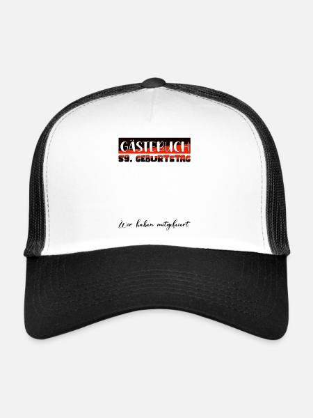 59 Cadeau d’anniversaire Décoration Femme Livre d’or Homme - Casquette trucker  - blanc/noir - Devant