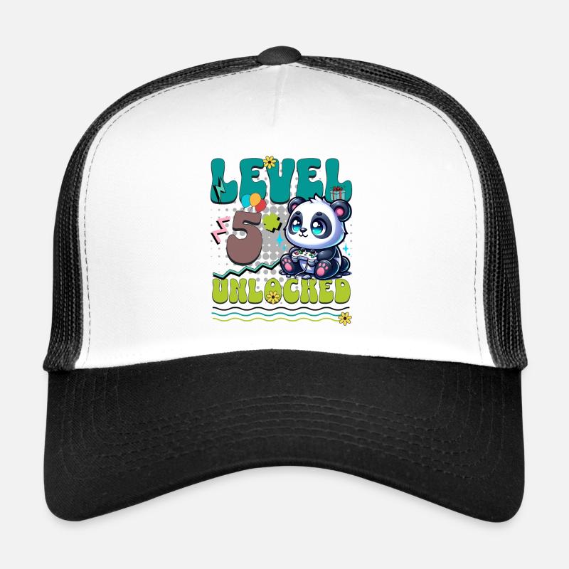 5. Geburtstag Level Unlocked Gaming Panda Trucker Cap