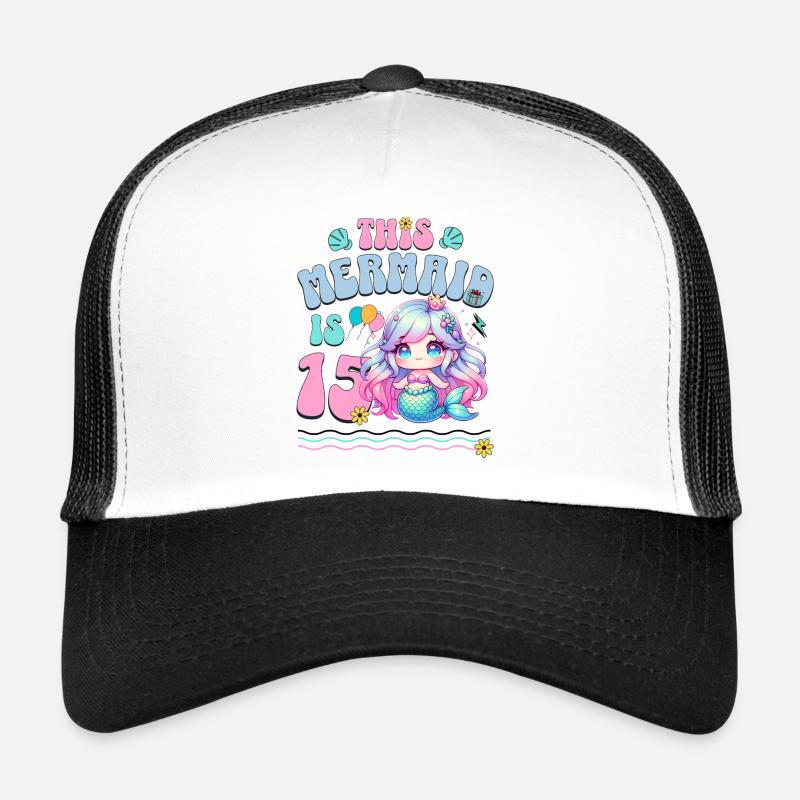 Meerjungfrau 15. Geburtstag Mädchen Kinder Trucker Cap