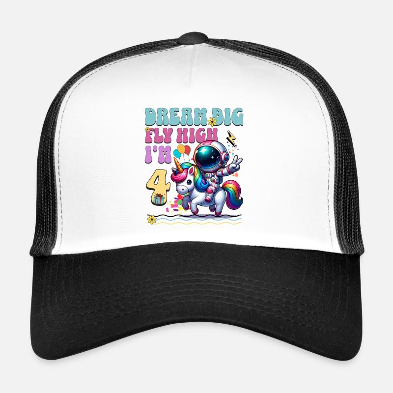Astronaut Einhorn 4. Geburtstag Trucker Cap