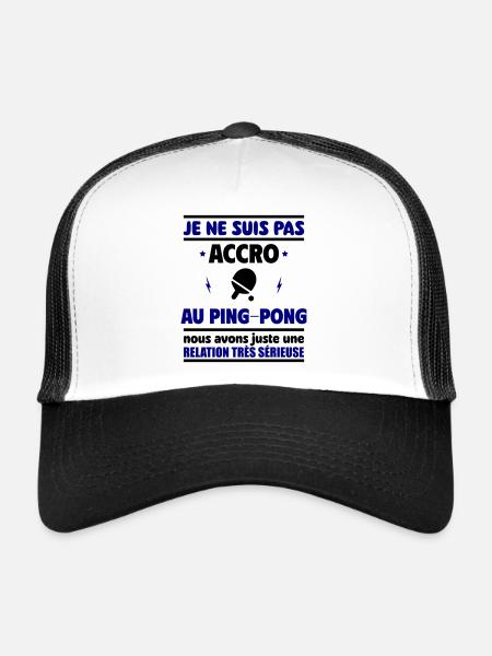 Je ne suis pas accro au ping pong - Casquette trucker  - blanc/noir - Devant