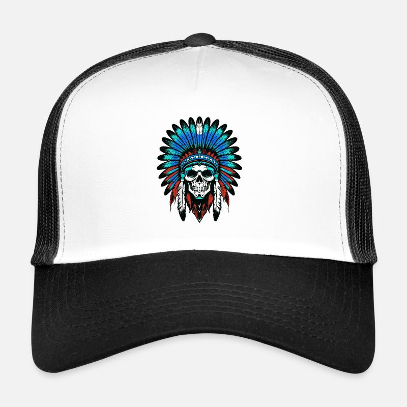 Apache Indianer Häuptling Totenkopf Trucker Cap