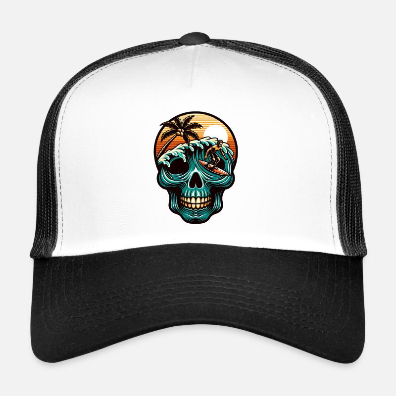 Crâne de surfeur de surf Casquette trucker 