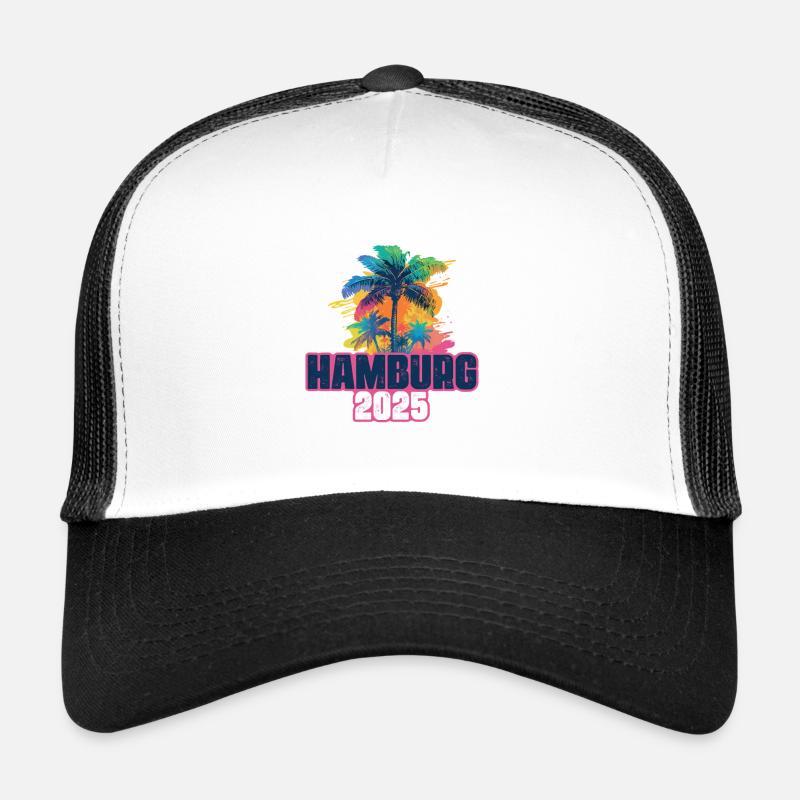 Hambourg 2025 Palmiers de Noël Casquette trucker 