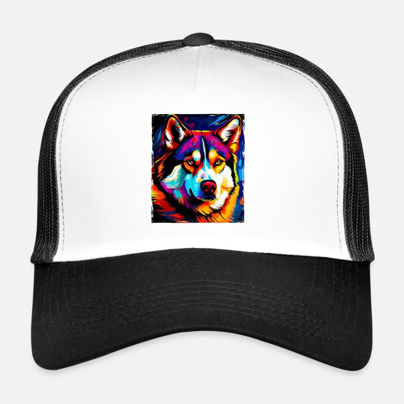Husky Dog Portrait Trucker Cap