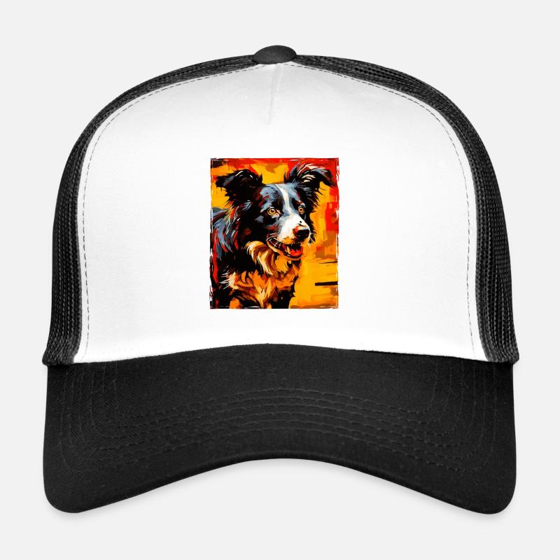 Border Collie Chien Portrait Casquette trucker 