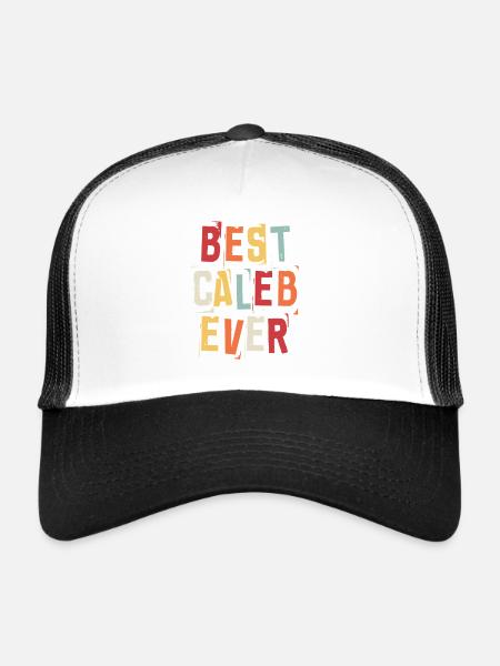 Meilleur Caleb Jamais Prénom Texte Rétro Cadeau - Casquette trucker  - blanc/noir - Devant