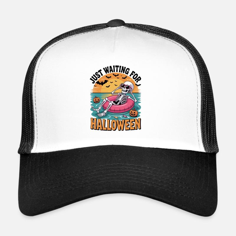 En attendant le squelette d’été d’Halloween dans la piscine Casquette trucker 