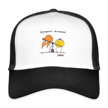 Les Shadoks pompent 02 - Casquette trucker  - blanc/noir - Devant