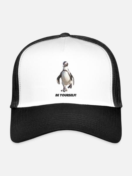 Pingouin be yourself - Casquette trucker  - blanc/noir - Devant