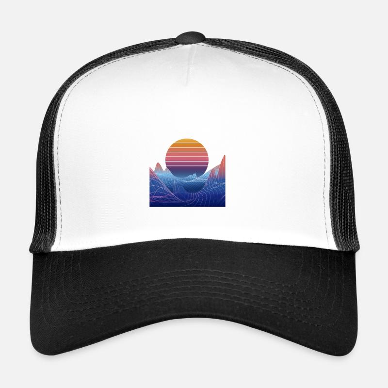 Synthwave Sunset Design - Trucker Cap - Weiß/Schwarz