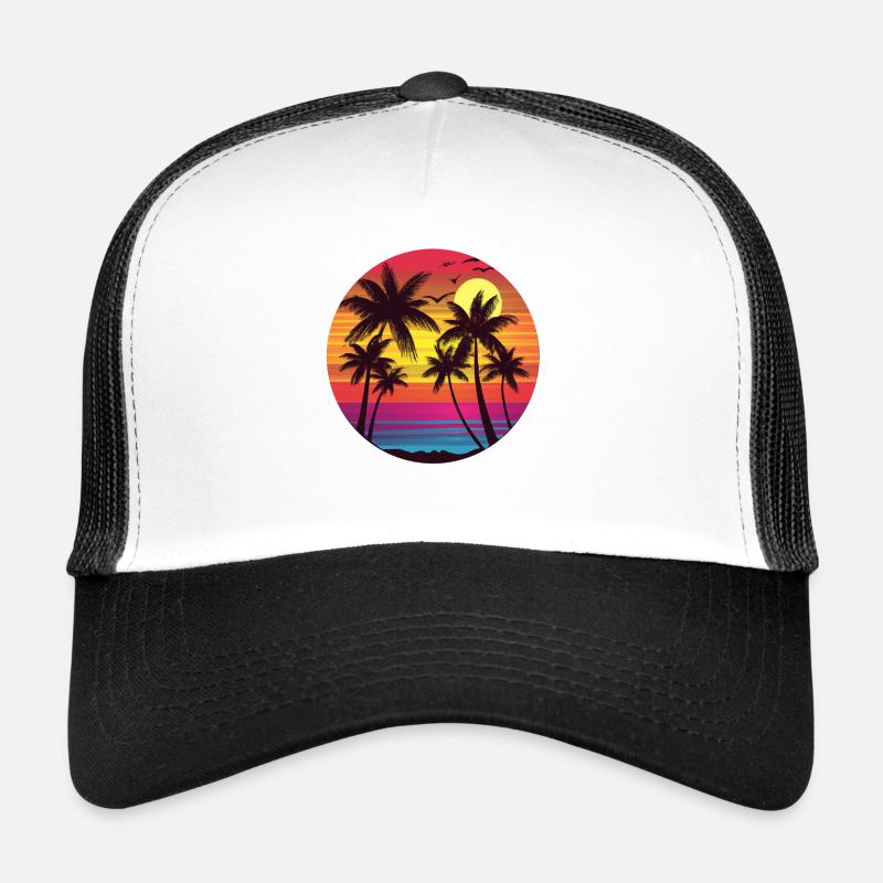 Sunset magic on the beach - Trucker Cap - white/black