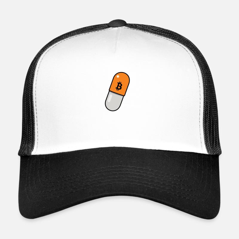 Pilule Orange - Bitcoin, Idée cadeau Bitcoiner Casquette trucker 
