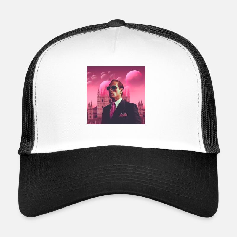 italian vaporwave 1 - Trucker Cap - white/black
