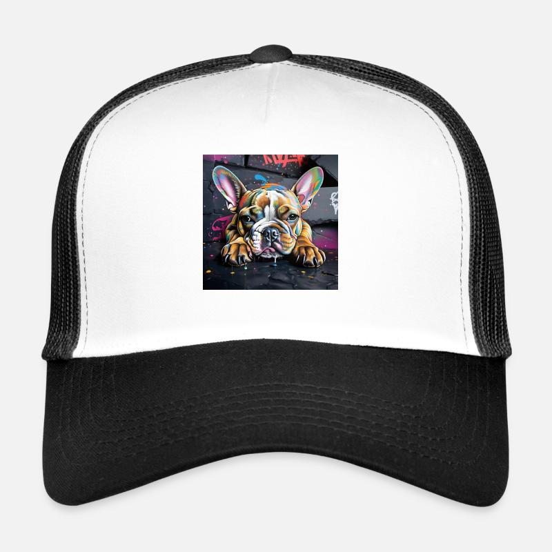 Frenchie - Trucker Cap - Weiß/Schwarz
