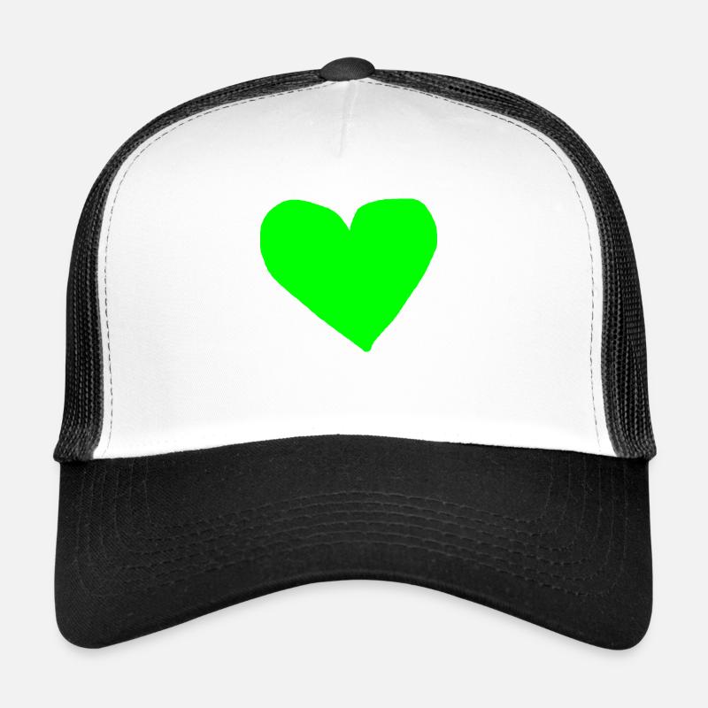 Coeur Vert Idée Cadeau Vert Clair Amour Vert Herbe Casquette trucker 