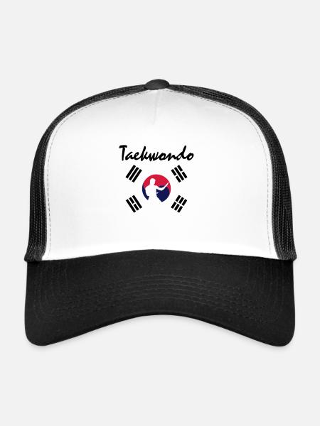 taekwondo - Casquette trucker  - blanc/noir - Devant