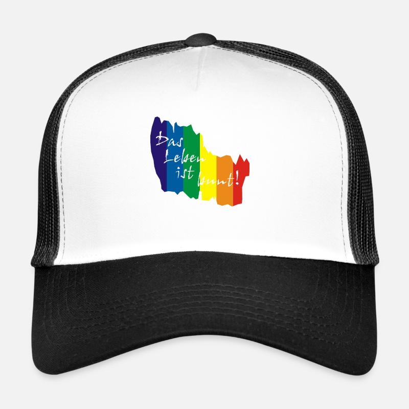 Das Leben ist bunt! - Trucker Cap - Weiß/Schwarz