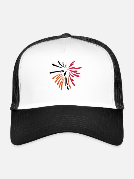 feu artistique musicale - Casquette trucker  - blanc/noir - Devant
