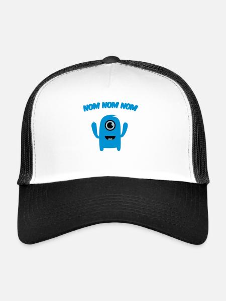 Nom Nom Nom Monstre - Casquette trucker  - blanc/noir - Devant