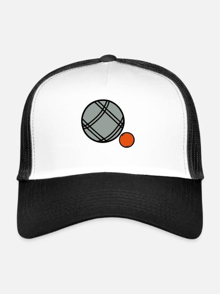petanque boule sport17 - Casquette trucker  - blanc/noir - Devant