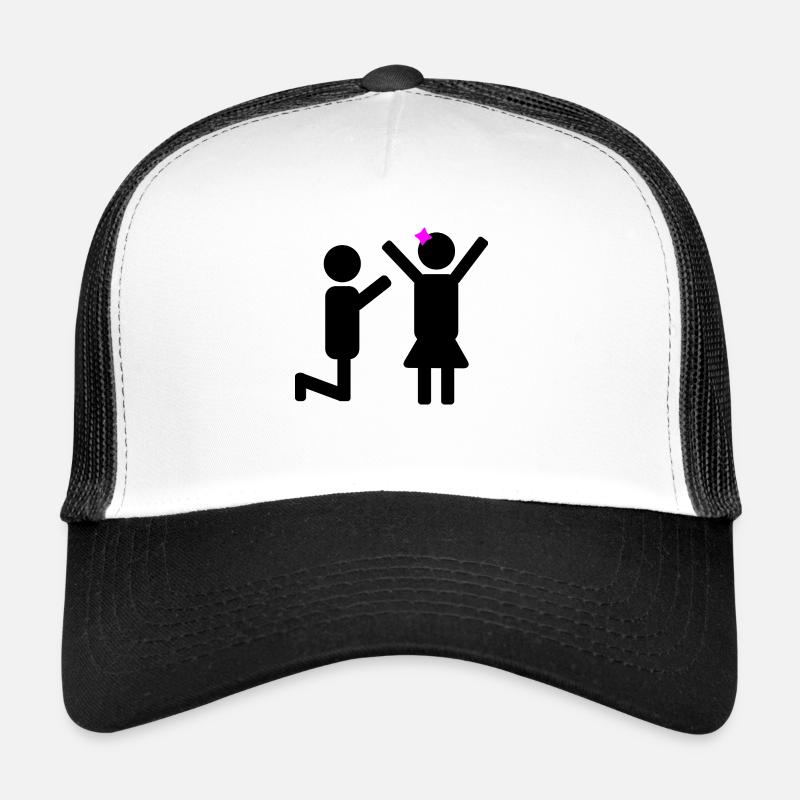 Hochzeitsantrag - Trucker Cap - Weiß/Schwarz