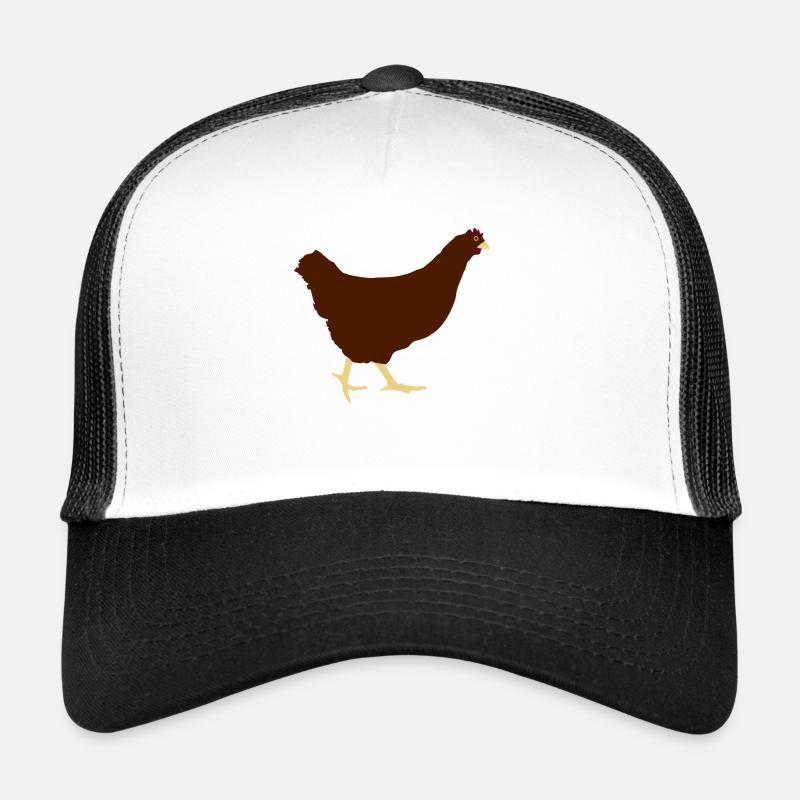 En cours d'exécution poule poulet - Casquette trucker  - blanc/noir