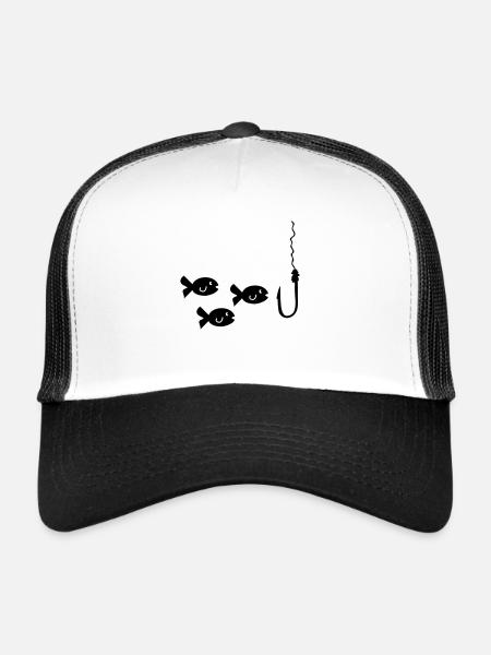 Pêche au poisson - Casquette trucker  - blanc/noir - Devant