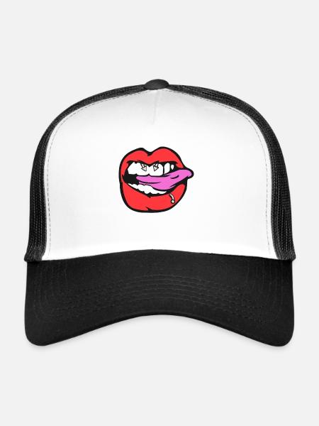 nipple piercing - Trucker Cap - white/black - Front